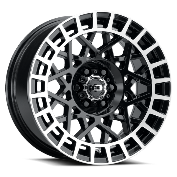 Vision Wheels Savage 349 Gloss Black Machined Lip 17x8 40mm Offset 5x100