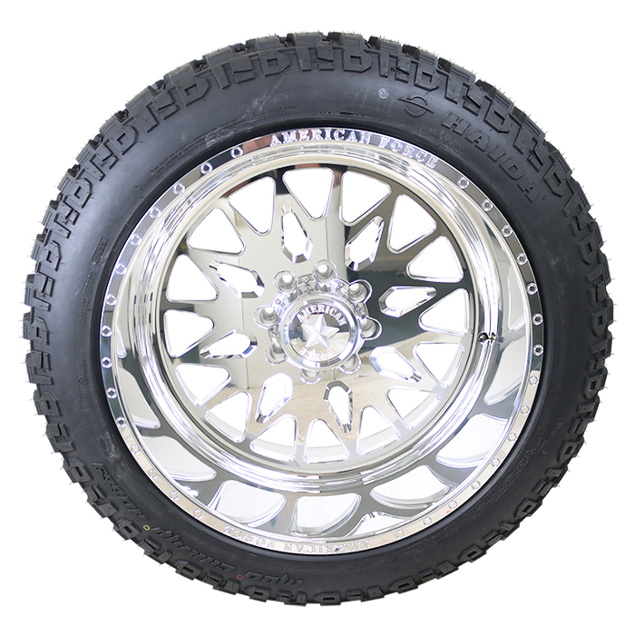 24x12 American Force N05 Polished 37x13.50R24 Haida Tires HD869