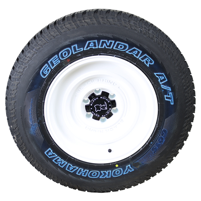 Black Rhino Solid Gloss White Yokohama Geolander A/T