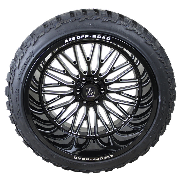AXE Offroad Kratos Gloss Black Milled AMP Terrain Attack M/T