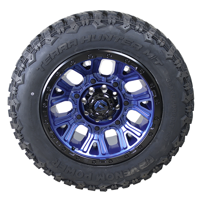 Fuel D827 Traction Dark Blue Black Ring Venom Power Terra Hunter M/T