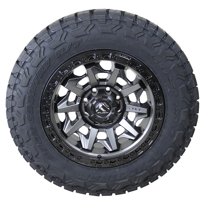 Fuel D716 Covert Matte Anthracite Black Ring Toyo Open Country Trail R/T