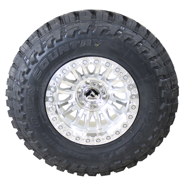 17x9 Fuel Offroad FC125 BEADLOCK Machined 5x127 35x12.50R17 Toyo Tires Open Country MT Wheel and Tire Package
