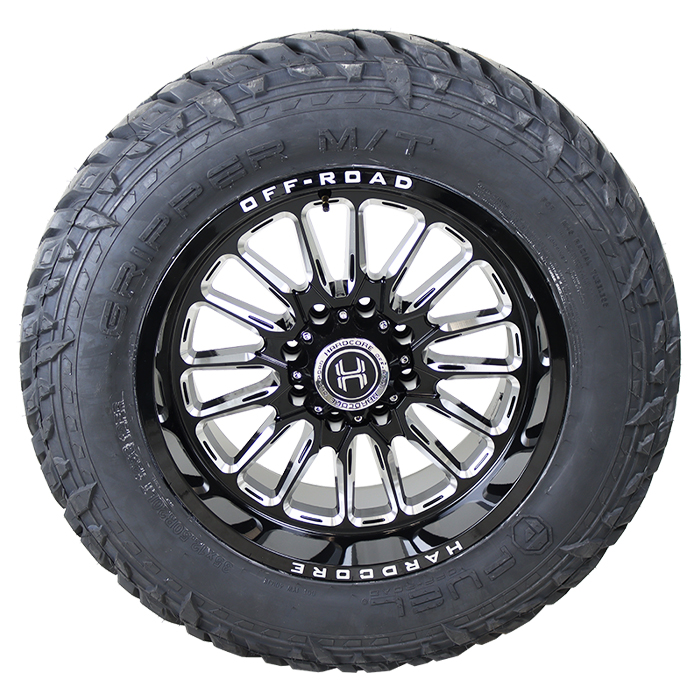 Hardcore Offroad HC24 Brandon Gloss Black Milled Fuel Grippper M/T