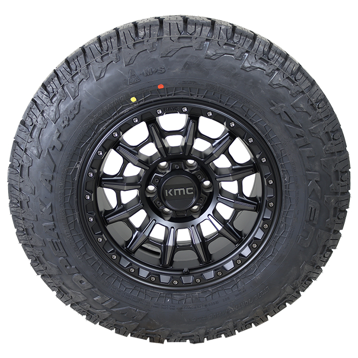 KMC KM547 Carnage Satin Black Gray Tint Falken Wildpeak A/T4W