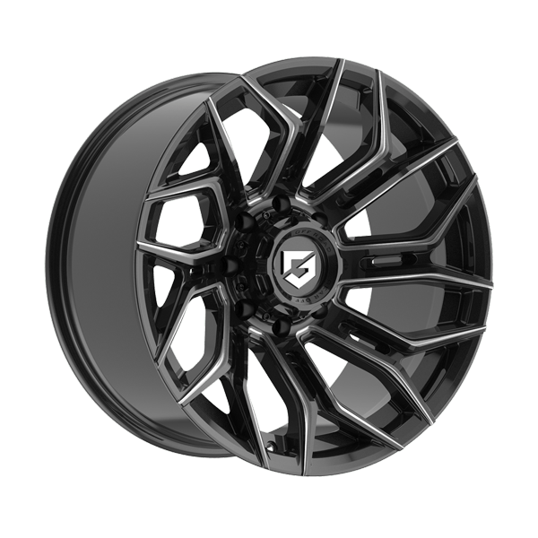Gear Offroad Wheels Flair 776BM Gloss Black Milled 20x9 0mm Offset 8x165.1 (8x6.5)