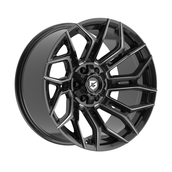 Gear Offroad Wheels Flair 776BM Gloss Black Milled 20x9 0mm Offset 6x135,6x139.7 (6x5.5)