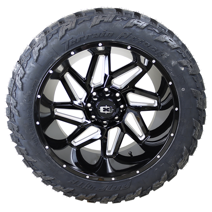 Vision 361 Spyder Gloss Black Milled AMP Terrain Attack M/T