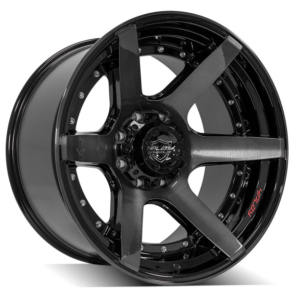 4Play Wheels 4P60 Brushed Black 22x12 -44mm Offset 5x127 (5x5)