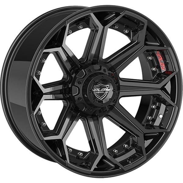 4Play Wheels 4P80R Brushed Black 22x12 -44mm Offset 5x127 (5x5)
