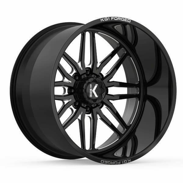 KG1 Forged Wheels Aristo KF002 Gloss Black Milled 20x14 -76mm Offset 8x165.1 (8x6.5)