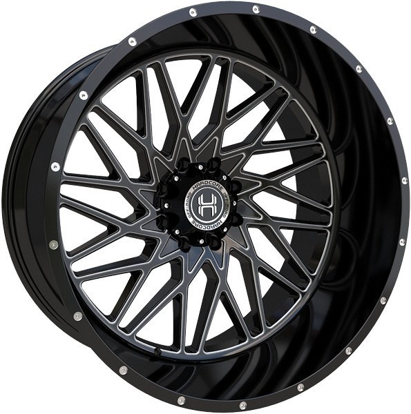 Hardcore Offroad Wheels Vaccine HC22 Gloss Black Milled 22x12 -44mm Offset 6x139.7 (6x5.5)