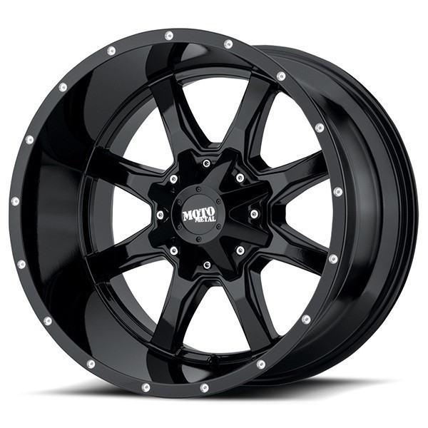 Moto Metal Wheels MO970 Gloss Black with Milled Lip 16x8 0mm Offset 8x165.1 (8x6.5)