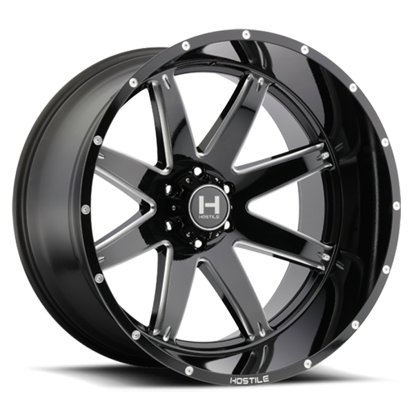 Hostile H109 Alpha 22x14 -76mm Black Milled | H109-2214816545B | RimzOne