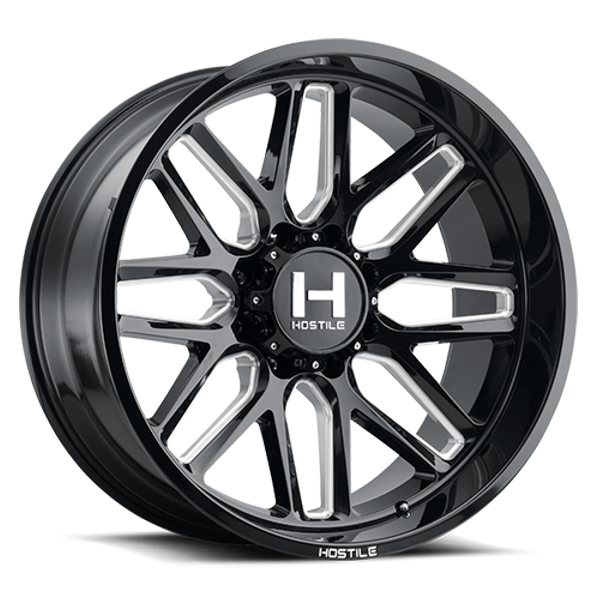 Hostile Wheels Vulcan H120 Blade Cut 24x12 -44mm Offset 8x170