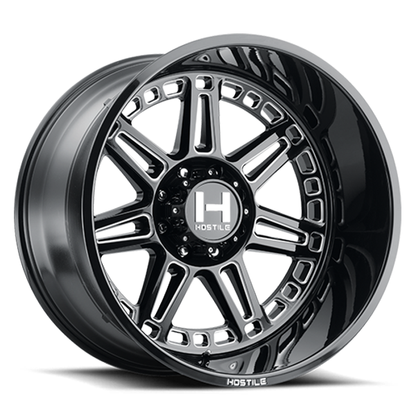 Hostile Wheels Lunatic H124 Blade Cut 24x14 -76mm Offset 8x165.1 (8x6.5)