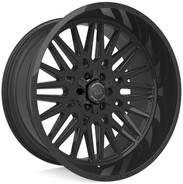 Evok Wheels EV502 All Gloss Black 24x12 -44mm Offset 8x165.1 (8x6.5)