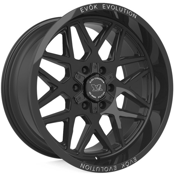 Evok Wheels EV504 All Gloss Black 20x10 -19mm Offset 5x139.7 (5x5.5),5x150