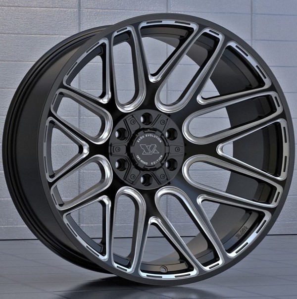 Evok Wheels EV501 Gloss Black Milled Spokes 20x10 -19mm Offset 8x165.1 (8x6.5)