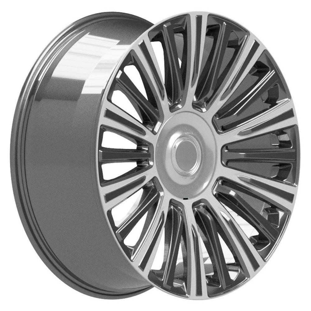 OE Wheels CA92 Cadillac Escalade Gunmetal with Polished Face 24x10 28mm Offset 6x139.7 (6x5.5)