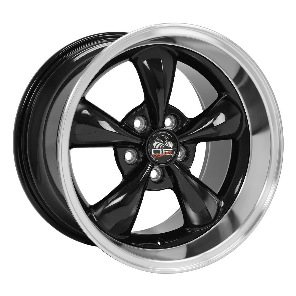 OE Wheels FR01 Ford Mustang Bullitt Black with Machined Lip 17x10.5 27mm Offset 5x114.3 (5x4.5)