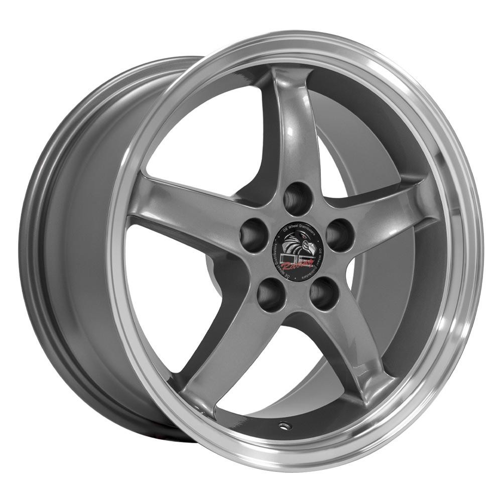 OE Wheels FR04 Ford Mustang Cobra Gunmetal with Machined Lip 17x9 24mm Offset 5x114.3 (5x4.5)