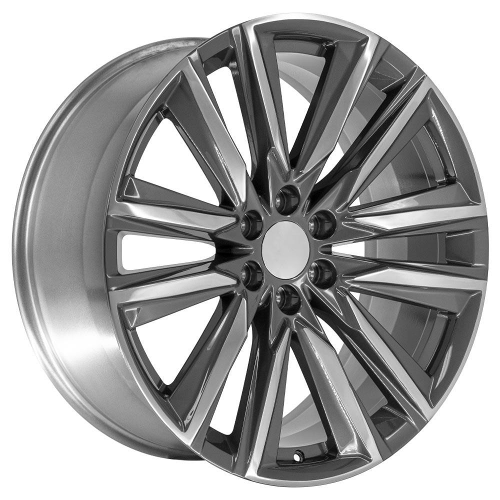 OE Wheels CA91 Cadillac Escalade Gunmetal with Polished Face 24x10 28mm Offset 6x139.7 (6x5.5)