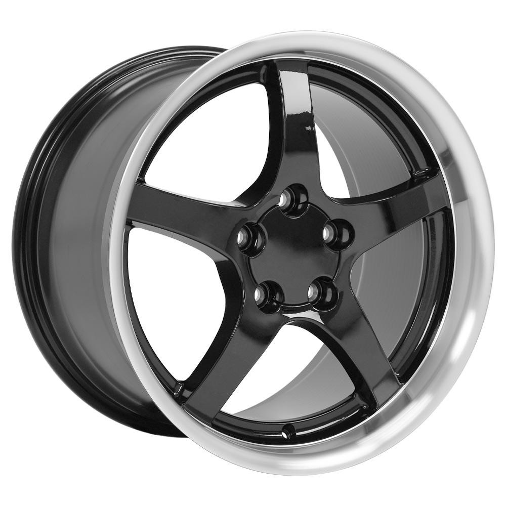 OE Wheels CV05 Chevrolet Corvette C5 Black with Machined Lip 18x10.5 56mm Offset 5x120.7 (5x4.75)