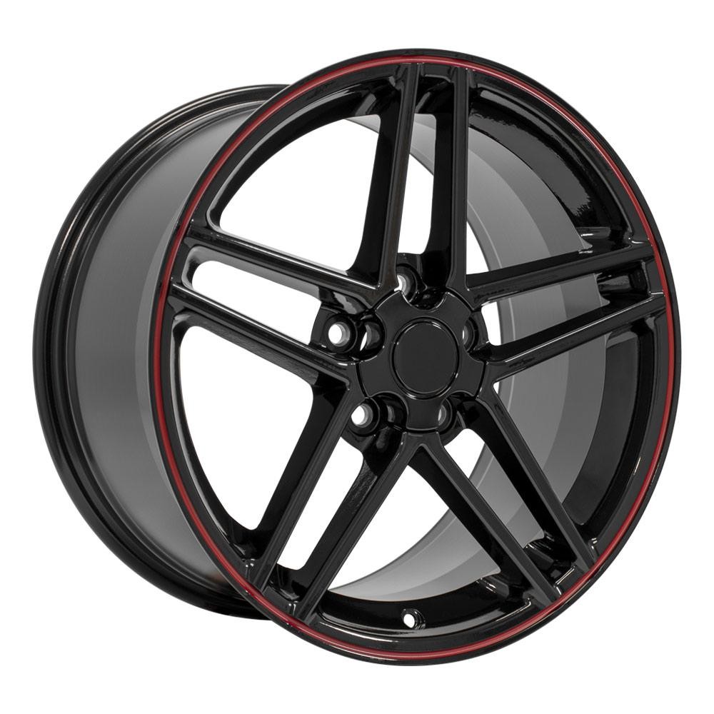 OE Wheels CV07A Chevrolet Corvette C6 Z06 Gloss Black 18x9.5 56mm Offset 5x120.7 (5x4.75)