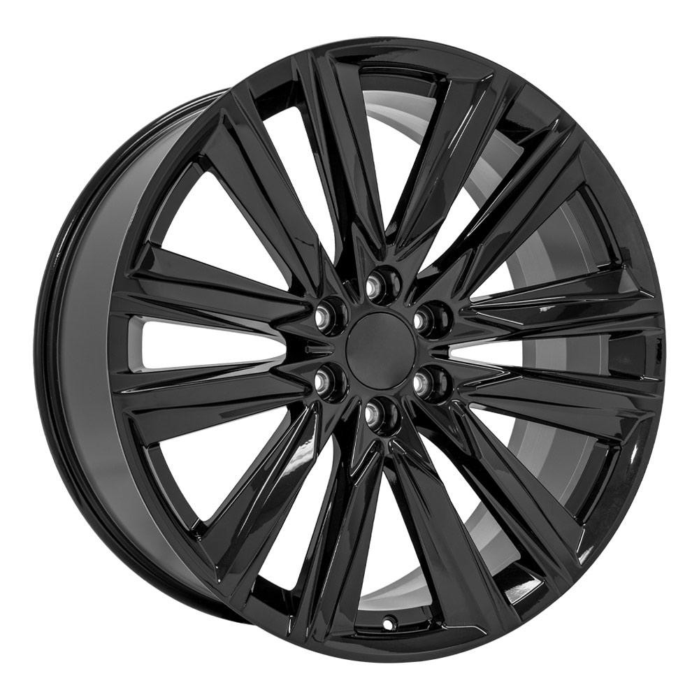 OE Wheels CA91 Cadillac Escalade Gloss Black 24x10 28mm Offset 6x139.7 (6x5.5)