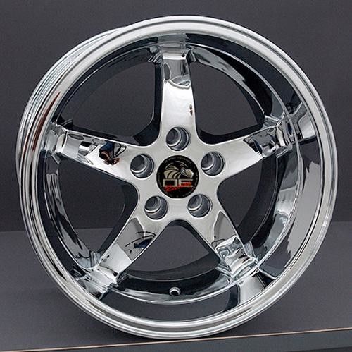 OE Wheels FR04 Ford Mustang Cobra Rim Chrome 17x10.5 27mm Offset 5x114.3 (5x4.5)