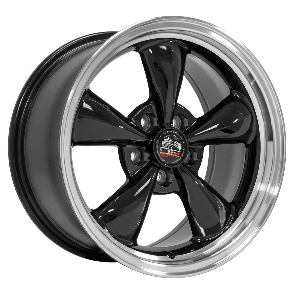 OE Wheels FR01 Ford Mustang Bullitt Black with Machined Lip 17x9 24mm Offset 5x114.3 (5x4.5)
