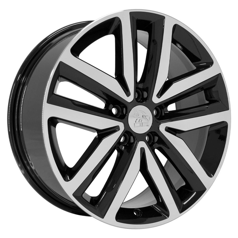 OE Wheels VW27 Volkswagen Jetta Black Machined 18x7.5 51mm Offset 5x112
