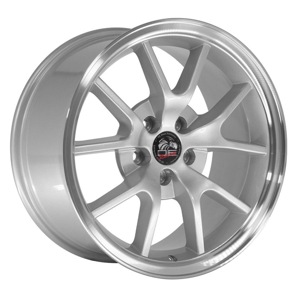 OE Wheels FR05 Ford Mustang FR500 Silver with Machined Lip 18x9 24mm Offset 5x114.3 (5x4.5)