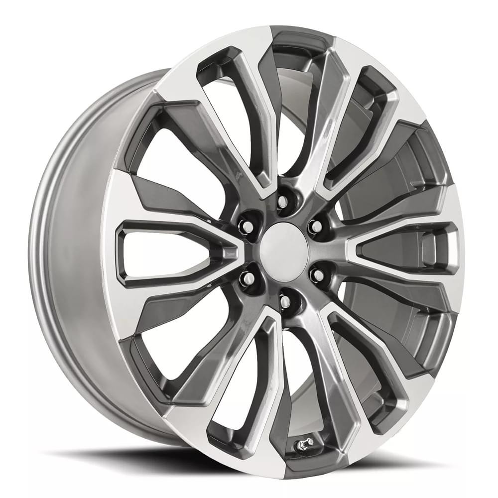 Factory Reproductions Wheels FR 203 Gray Machined Face 24x10 31mm Offset 6x139.7 (6x5.5)