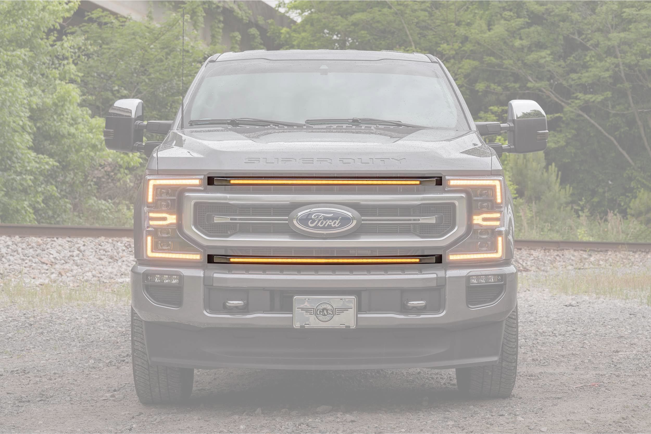 Morimoto XBG LED DRL Grille Inserts: Ford Super Duty Platinum (20-22 / Amber DRL / Set)