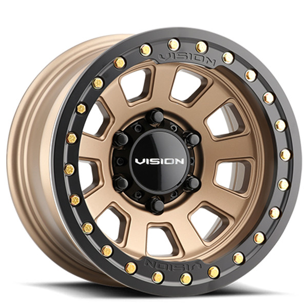 Vision Wheels Ojos 350 Bronze with Satin Black Beadlock Ring 15x8 -28mm Offset 5x127 (5x5)