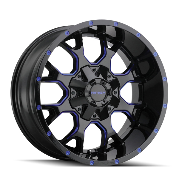 8015 Warrior Gloss Black Milled Prism Blue