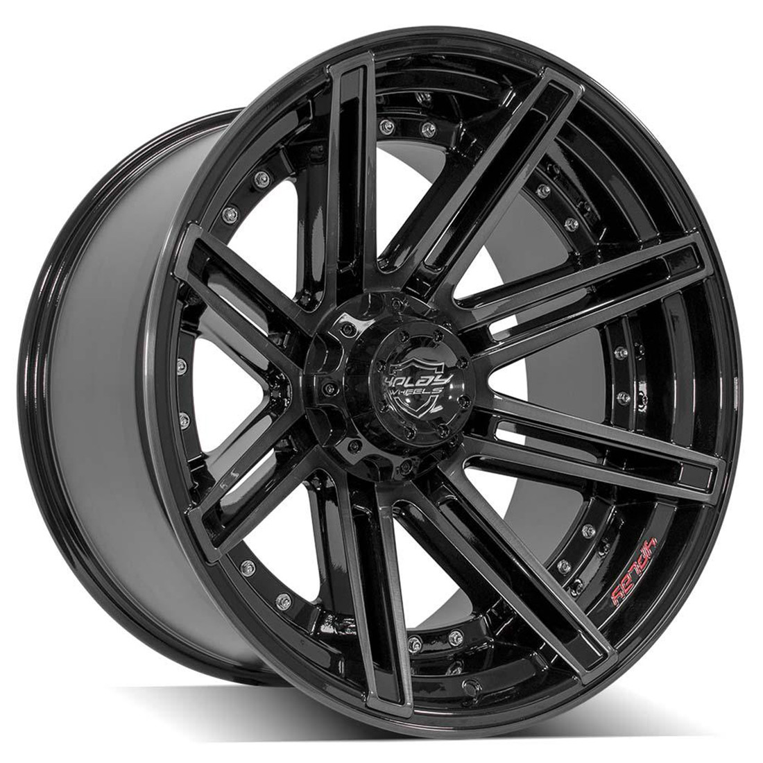 4Play Wheels 4P08 Brushed Black 22x10 -18mm Offset 6x135,6x139.7 (6x5.5)