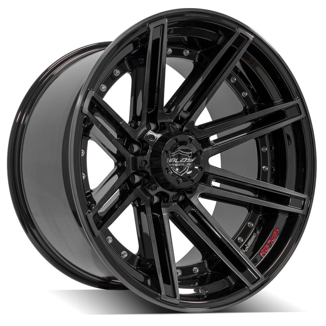 4Play Wheels 4P08 Brushed Black 20x10 -24mm Offset 8x180