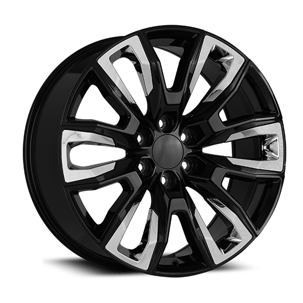OE Concepts Wheels 22-23 GMC Sierra Denali G30 Gloss Black with Chrome Inserts 22x9 28mm Offset 6x139.7 (6x5.5)