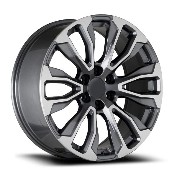 OE Concepts Wheels GMC Sierra AT4 G29 Gunmetal Machined 22x9 24mm Offset 6x139.7 (6x5.5)