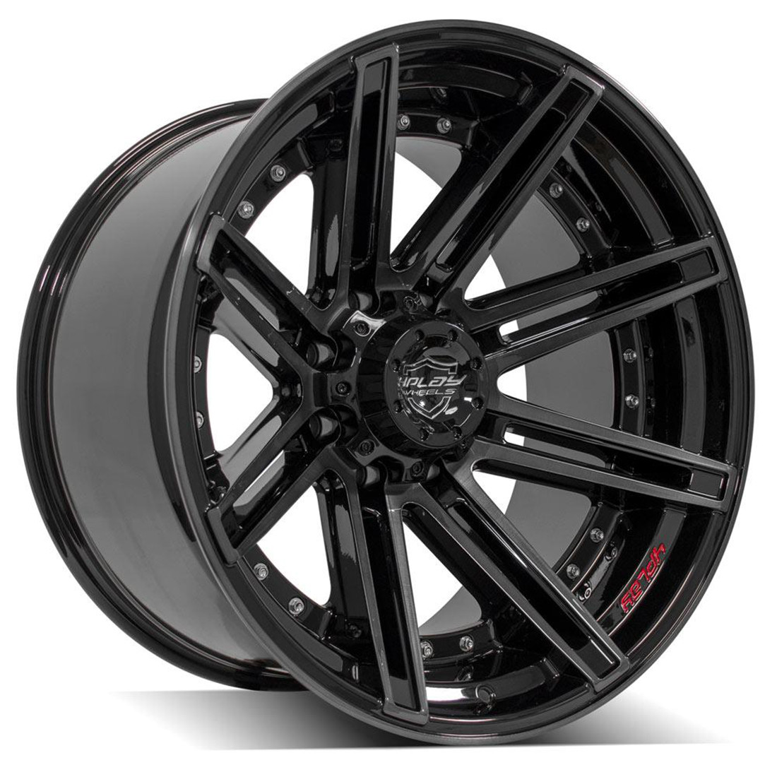 4Play Wheels 4P08 Brushed Black 22x10 -24mm Offset 8x180