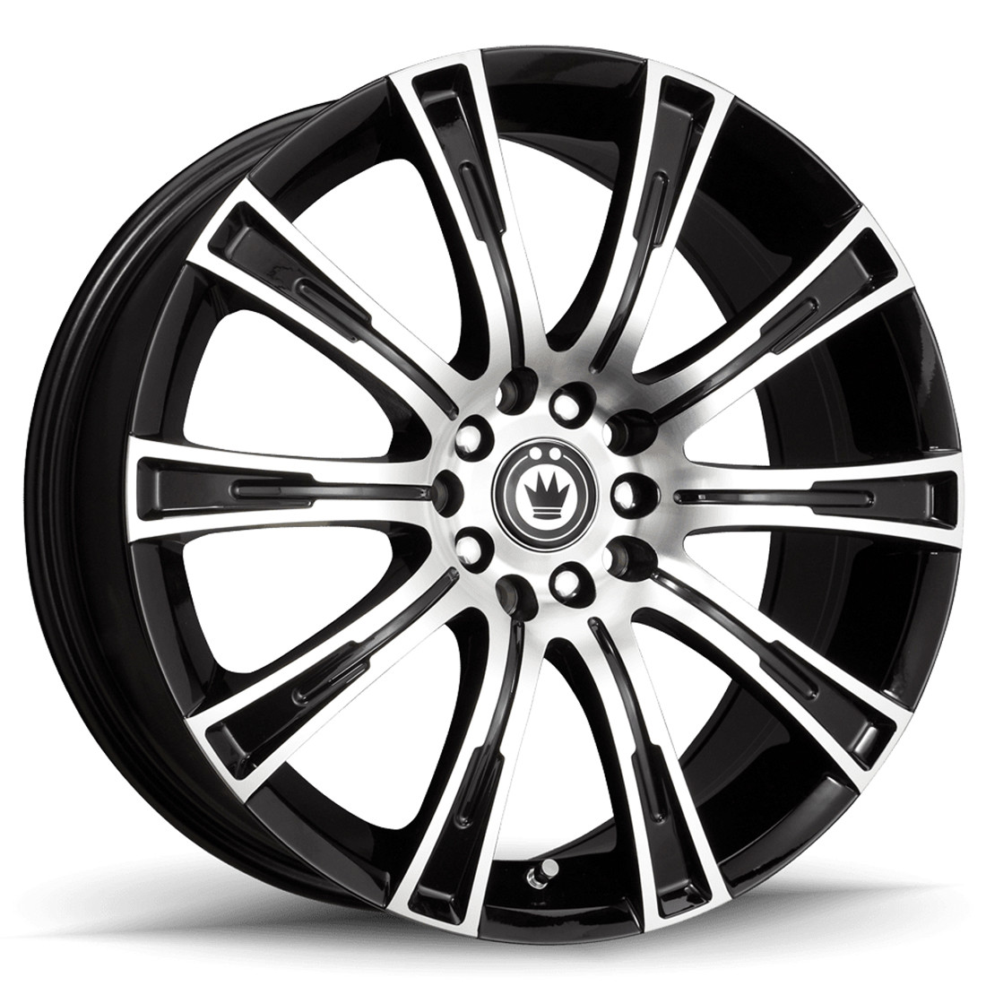 Konig Wheels Crown 50MB Gloss Black With Machined Face 18x8 40mm Offset 5x114.3 (5x4.5)