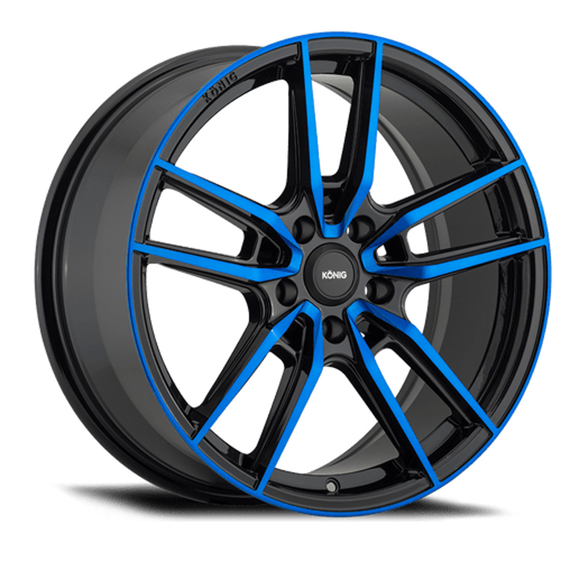 Konig Wheels Myth 55BB Gloss Black With Blue Tinted Clear-Coat 17x8 43mm Offset 5x114.3 (5x4.5)