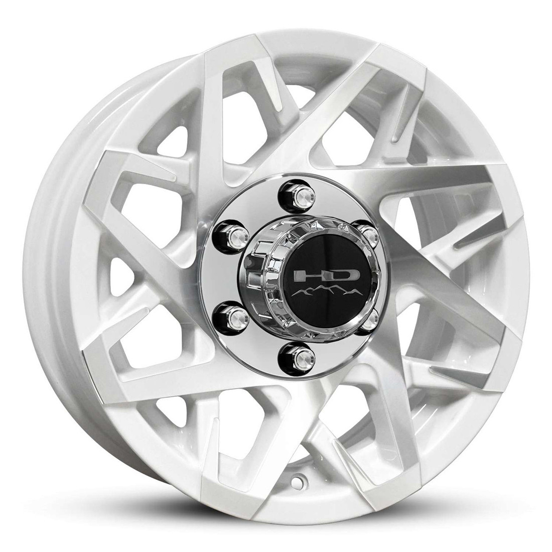 HD Trailer Wheels HPD13G Gloss White Machined Face 16x6 0mm Offset 8x165.1 (8x6.5)