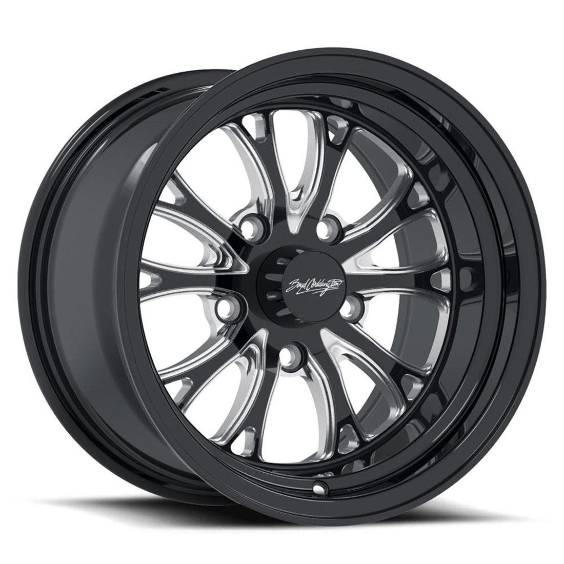 Boyd Coddington Wheels Bristol BC3 Gloss Black Milled Spokes 17x4.5 -24mm Offset 5x120.7 (5x4.75)