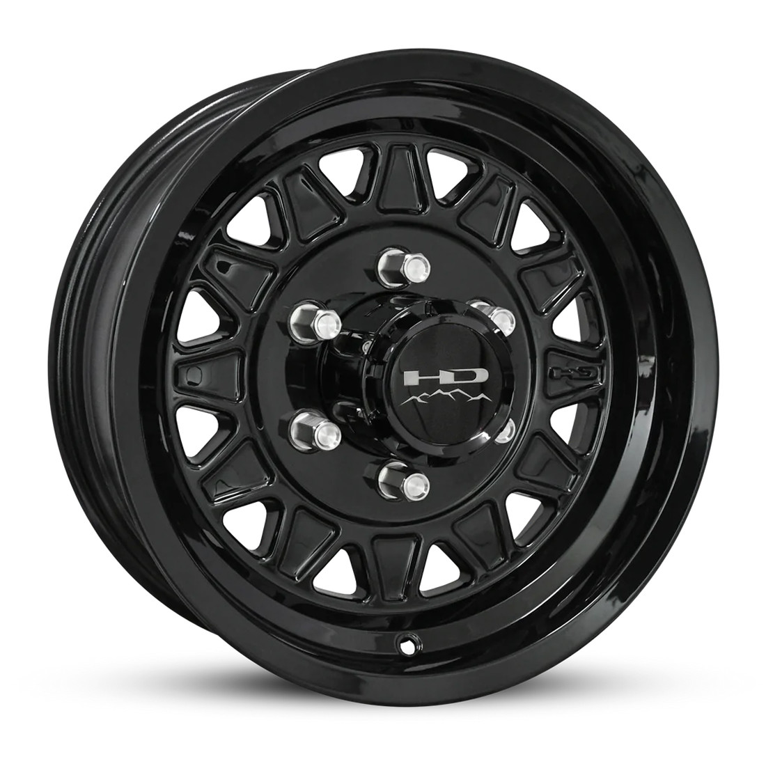 HD Trailer Wheels HPD14G Gloss Black Machined Face 15x6 0mm Offset 6x139.7 (6x5.5)