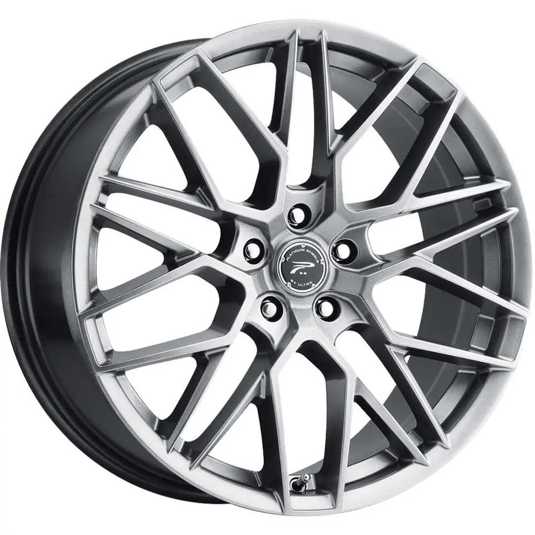 Platinum Wheels Retribution 459G Bright Graphite With Clear Coat 20x8.5 40mm Offset 5x120