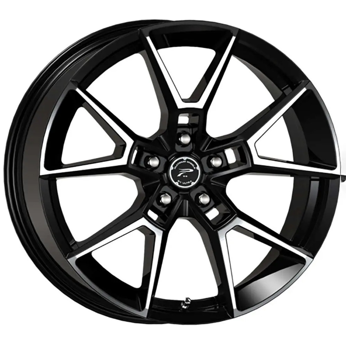 Platinum Wheels Matrix 462U Gloss Black With Diamond Cut Accents And Clear-Coat 17x8 35mm Offset 5x120